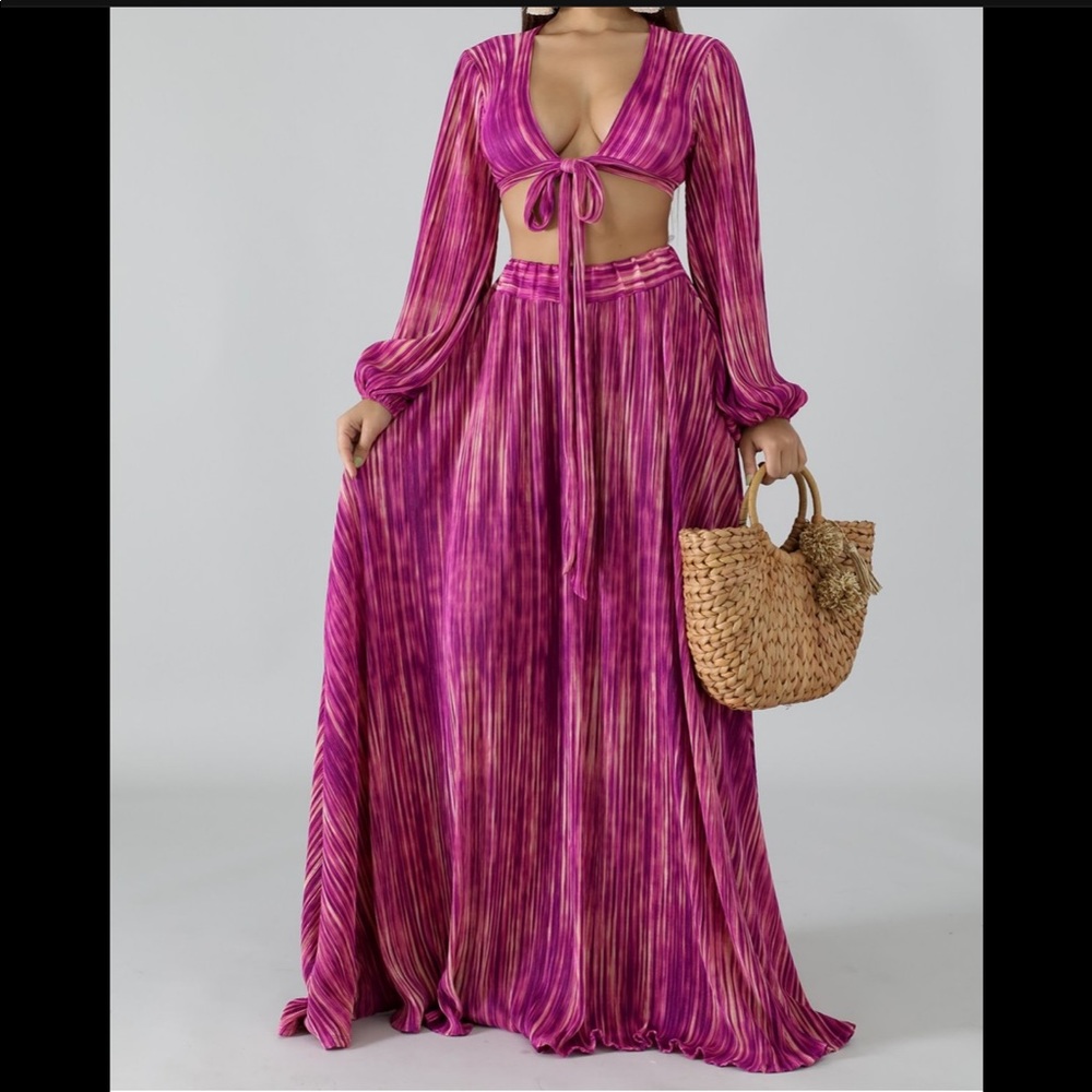 2 Piece Pink Skirt Set
